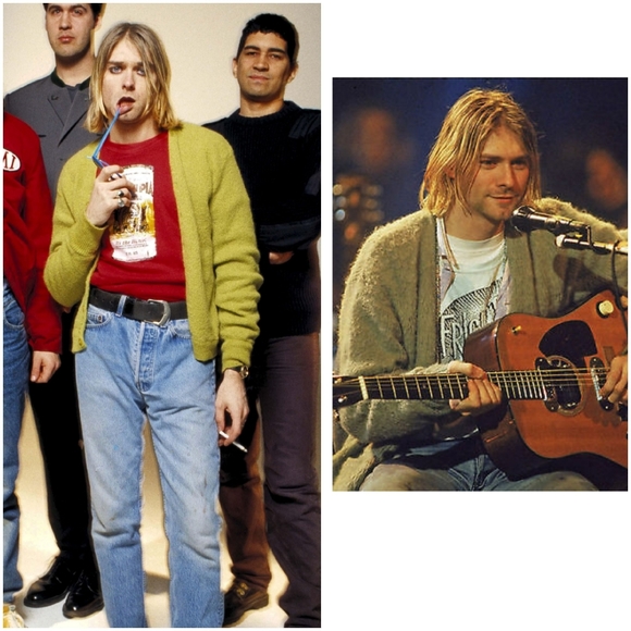 VTG GRUNGE red sweater KURT COBAIN STYLE - Picture 3 of 5